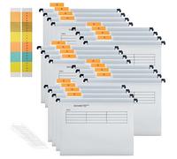 Hiziwimi 20 archivadores colgantes de polipropileno blanco A4, carpetas colgantes con pestañas e insertos, archivador para oficina, escuela, escritorio, almacenamiento de archivos, clasificación de