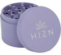 HIZN Trituradora de cerámica, diámetro de 63 mm, 4 piezas, no se adhiere gracias al revestimiento de nanocerámica, incluye bolsa, raspador de polen, cepillo y boquilla (morado)