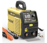 HIZONE Soldador de varilla de 200 A, 110 V/220 V ARC/Lift TIG con varillas de soldadura, pantalla LCD de cronometraje soldador MMA con arranque en caliente, soldador inversor IGBT portátil con