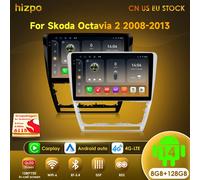 Hizpo-Radio con GPS para coche, reproductor Multimedia con Android 13, 2 Din, Carplay, altavoz estéreo, RDS, para Skoda Octavia 2 A5 2008 - 2013 S-8cores-8G 128G -S8