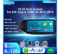 Hizpo 10,33 "reproductor Multimedia de Radio de coche para Kia Ceed Cee'd 2 JD 2012-2016 Android 13 inalámbrico Carplay Navi GPS unidad principal estéreo S8 AHDC2 AI