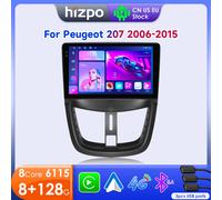 Hizpo 2 Din Android 14 para PEUGEOT 207 207CC 2006-2015 Radio de coche reproductor de vídeo Multimedia navegación Autoradio CarPlay estéreo RDS 8cores-8G 128G -QS8