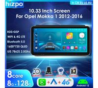 Hizpo 2din reproductor Multimedia de Radio de coche para Opel Mokka 2012-2016 Android 13 Auto inalámbrico Carplay GPS BT RDS 10,33 "estéreo sin DVD S4 (8core 4G32G)