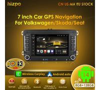 Carplay Android 14 Radio de coche GPS para VW Polo Golf 5 6 Plus Passat B6 Jetta Tiguan Touran Sharan Scirocco Caddy Seat vídeo estéreo S1 8 Núcleos 3G 32G WIFI