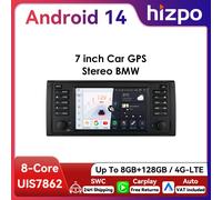HiZPO 7 pulgadas Android13 Android Radio de coche para BMW 5 Series E39 1996 M5 2000 X5 E53 Multimedia GPS Navi RDS DSP BT 4G CarPlay SWC S1