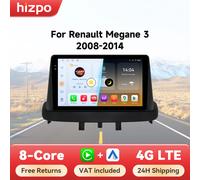 Hizpo Android 14 Auto Radio para Renault Megane 3 2008 - 2014 4G reproductor Multimedia de coche GPS 2din Autoradio Octa Core 4G Wifi DSP QS6 (6GB 64GB)