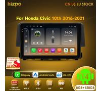 Hizpo Android 14 Multimedia DSP para coche Honda Civic 10th 2016-2021 Radio Video navegación unidad principal estéreo pantalla QLED Carplay W1-2G 32G-8cores-4G