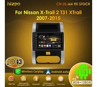 Hizpo para Nissan x-trail 2 T31 XTrail 2007-2013 2015 Radio de coche reproductor de vídeo Multimedia navegación 2 Din Autoraido Carplay 4G GPS P3CP-2G 64G-4cores