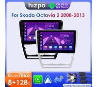 Hizpo-Radio con GPS para coche, reproductor Multimedia con Android 13, 2 Din, Carplay, altavoz estéreo, RDS, para Skoda Octavia 2 A5 2008 - 2013 S-8cores-8G 128G -S8