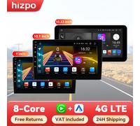 Hizpo-Radio con GPS para coche, reproductor Multimedia con Android, 2 Din, Carplay 9, 10,1, 10,33 pulgadas, Universal, vídeo, estéreo, para Nissan, Hyundai, VW 9 inch-S4 (4GB 32GB)