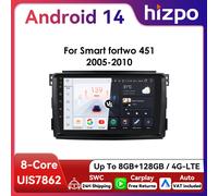 Hizpo-Radio Multimedia con GPS para coche, reproductor con Android 13, 2DIN, 9 pulgadas, Navi, DSP, RDS, 4G, BT, CarPlay, SWC, para Smart Fortwo 451, 2005-2010, UI7862 S6 (8Core 6G 64G)