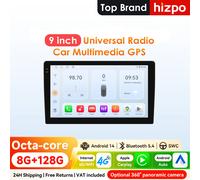 Hizpo, radio universal para automóvil con pantalla Android de 9 pulgadas, compatible con CarPlay, reproductor multimedia, GPS, navegación, WiFi, Bluetooth, RDS, DSP, control de volante (SWC), 4G-LTE M