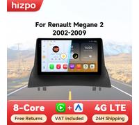 Hizpo sistemas inteligentes de coche Radio inteligente para Renault Megane 2 2002-2009 GPS inalámbrico CarPlay Android Auto Autoradio 6115 8 + 128G QS4 (4GB 32GB)