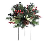 Hjatirace Arbustos de maceta de Navidad, decoración artificial de porche de Navidad con estaca de trípode, decoración del hogar para invierno, Acción de Gracias, otoño, oficinas, al aire libre