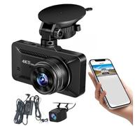 Hjatirace Cámara para Coche Delantera Y Trasera | Grabadora 4K - 10 cm Pantalla Cámara de Video Delantera y Trasera | para Monitorización De Vehículos Y Camiones En