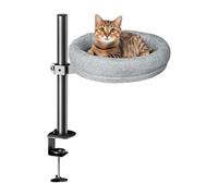 Hjatirace Cat Bed Desk Nest, Adjustable Cat Shelf Bed, Table Top Kitten Furniture Sturdy Frame, Desktop Kitten Furniture Attachment, Comfortable Tabletop Kitten Bed, Easy To Use, Portable for Home