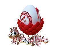 Hjatirace Dragón Y Huevo De Béisbol, Construcción, 10 Cm, Juguete Antiestrés D-ragon con Alas Articuladas, Huevo De Dragón Impreso En 3D, Estructura Flexible, para Niños, Adolescentes Y Adultos