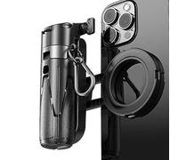 Hjatirace Trípode para teléfono celular, soporte magnético portátil, trípode de viaje extensible giratorio de 360 grados con control remoto inalámbrico, para fotografía, filmación, escritorio, mano