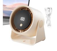 Hjatirace Ventiladores Pequeños De Escritorio, Ventilador Portátil de 100 Velocidades Recargable por USB, Soplador y Circulador de Aire con Pantalla LED para Camping Dormitorio Coche Habitación
