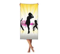 HJBNW Dance Music Silhouette - Toalla de playa de microfibra sin arena, toallas finas y ligeras para adultos, de secado rápido, absorbente, compacta, toalla de baño de gran tamaño, 27.5 x 55 pulgadas