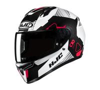 HJC C10 Aspa Casco, negro-blanco-rojo, tamaño L para Hombres