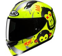 HJC C10 Geti Casco Juvenil, negro/amarillo neón, Talla XS (54/55)