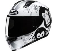 HJC C10 Geti Casco Juvenil, negro/plata/blanco, Talla XXS (52/53)