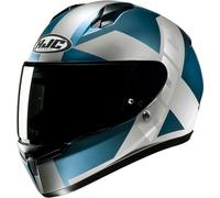 HJC C10 Tez Casco, blanco-turquesa-azul, tamaño XL para Hombres