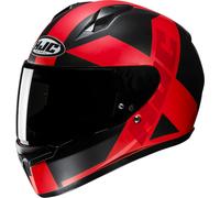 HJC C10 Tez Casco, negro-rojo, tamaño S para Hombres
