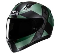HJC C10 Tez Casco, negro/verde, Talla XXS (52/53)