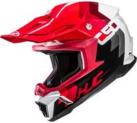 HJC C50 Primal Casco de motocross, negro-blanco-rojo, tamaño L para Hombres