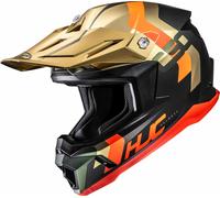 HJC C50 Primal Casco de motocross, negro-rojo-oro, tamaño M para Hombres