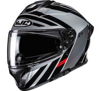 HJC C71 Faber Casco, negro/gris/rojo, Talla XXL (62/63)