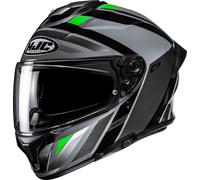 HJC C71 Faber Casco, negro/gris/verde, Talla XS (54/55)