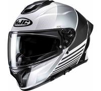 HJC C71 Morix Casco, Negro/Blanco/Plata, Talla L (58/59)