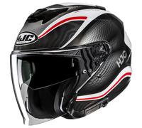 HJC i31 Depe Casco jet, Negro/Blanco/Rojo, Talla S (55/56)