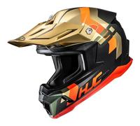 HJC C50 Primal Casco de motocross, negro-rojo-oro, tamaño XL para Hombres