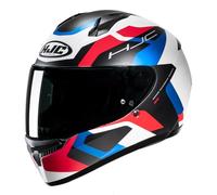 HJC C10 Tins Casco, Negro/Blanco/Rojo, Talla S (55/56)