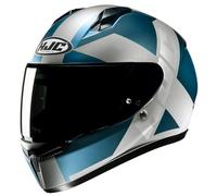 HJC C10 Tez Casco, blanco-turquesa-azul, tamaño M para Hombres