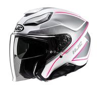 HJC F31 Ludi Casco Jet, blanco-plata, tamaño S para Hombres