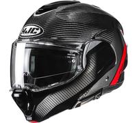 HJC F100 Carbon Stan Casco, negro-rojo, tamaño S para Hombres
