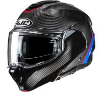 HJC F100 Carbon Stan Casco, negro/rojo/azul, Talla XL (60/61)