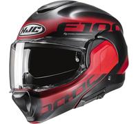 HJC F100 Hetal Casco, negro-rojo, tamaño XL