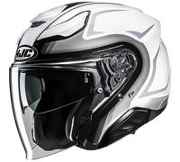 HJC F31 Bask Casco jet, negro-gris-blanco, tamaño M para Hombres