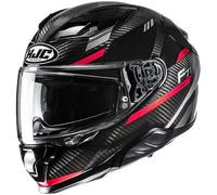 HJC F71 Carbon Esira Casco, negro-rojo, tamaño L para Hombres