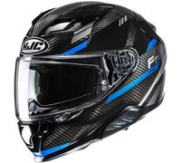 HJC F71 Carbon Esira Casco, negro-azul, tamaño S para Hombres