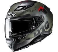HJC F71 Faco Casco, negro-rojo-verde, tamaño M para Hombres