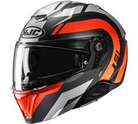 HJC Casco Abatible i91 ARVEN MC6HSF – Negro-naranja-plata – Talla M