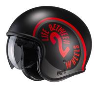 HJC V30 Harvey Casco Jet, negro-rojo, tamaño S