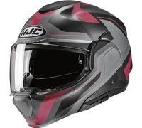 HJC F100 Bios Casco, gris/rojo, Talla L (58/59)